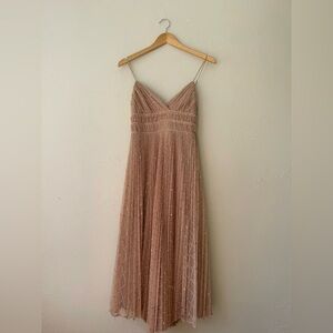 Vintage 90s Betsey Johnson New York Tulle Pleated w/Sequins Midi Dress